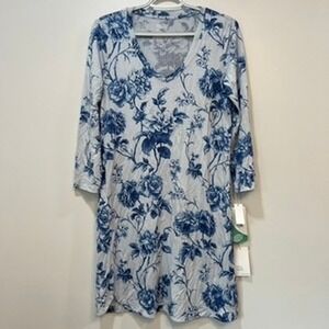 Haven Well Within Womens Dress XS NWT $58 Tencel Stretch Jersey Knit Blue Floral